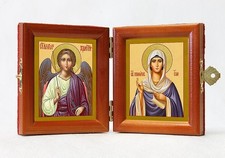 Orthodox Folding Dyptich Icon 3.15x3.55in/6.3x3.55in 