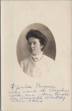 1910s Photo RPPC Postcard Young Woman / Oval Shaped Portrait 