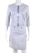 Jil Sander Womens Cotton 3/4 Sleeve Scoop Neck Dress Pastel Purple Size XS picture