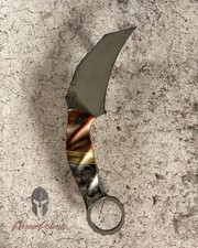 NEW Half Face Blades Karambito One-Off Custom Afzelia Dyed Buckeye Split G10 picture