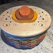 ULTRA RARE Longaberger The Club 2007  Basket, Protector & Pumpkin Lid picture