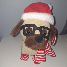 Merry Bright Animated Pug Dog Sings Dances All I Do Is Win Glasses Christmas New picture