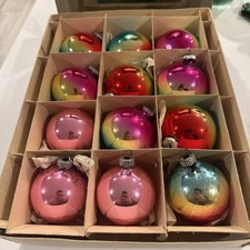 Vintage Shiny Brite Christmas Ornaments Lot,box picture