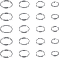 Mix 4 Sizes 10/12/14/16Mm Titanium Key Ring Split Ring,20Pcs Keyrings picture