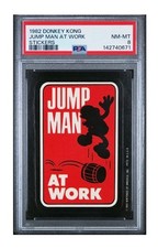 1982 DONKEY KONG JUMP MAN AT WORK Sticker Card Mario Rookie RC PSA 8 picture