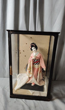 Vintage Japanese Geisha Doll With  23” Display Glass Case picture