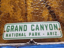 VINTAGE GRAND CANYON PORCELAIN SIGN OLD NATIONAL PARK US FOREST SERVICE ARIZONA  picture