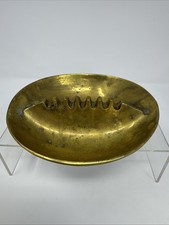 Mid Century Modern 1960s Large Solid Brass Ashtray picture