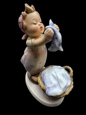 Goebel Hummel Wash Day Figurine West Germany Girl With Laundry Basket 6