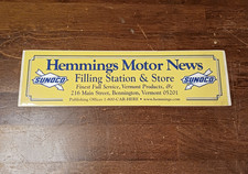 Vintage Hemmings Bennington Vermont Sunoco Service Gas Station Bumper Sticker picture