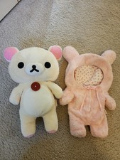VINTAGE 2007 San-X Korilakkuma Plush Doll & Removable Pink Bunny Costume Set picture