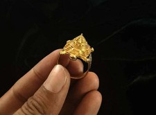 A++ EXTREME POWERFUL TRISAKTI RUDRAKSHA TORTISE RING / WHITE MAGIC RING picture