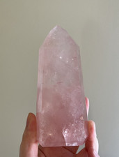 High Grade Gemmy Deep Pink Rose Quartz Tower Point 4 picture