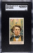  1888 W. Duke, Sons & Co. N76 Great Americans Charles Sumner Card Graded SGC A picture