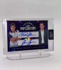Leaf Metal Dual Auto Charlie Sheen Jon Cryer 6/7 Pop Century Purple Cracked Ice picture
