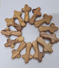 Healing Prayer Comfort Cross Natural Olive Wood From The HolyLand 100pcs 2.5inch picture