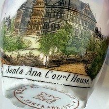 SANTA ANA, CALIFORNIA  CA Antique COURT HOUSE Souvenir RARE Dish Tea Cup picture