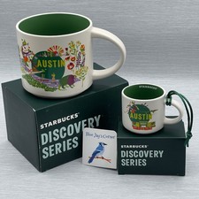 Starbucks Austin Texas Mug Set Discovery Series 14oz & 2oz Espresso picture