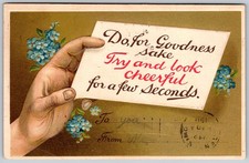 1911 Humorous Floral Theme Hand Lettered ANTIQUE Postcard 10239 picture