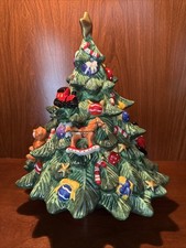 Large Christmas Tree Cookie Biscotti Jar Star Toys Ornaments St Nicholas Square picture