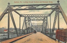 Gardiner ME Maine Gardiner and Randolph Bridge Horse & Wagon Postcard Copy picture