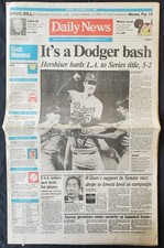 1988 Hersheiser Dodgers v A's World Series Champions MLB LA Daily News Newspaper picture