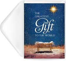 Religious Christmas Cards- Boxed Christmas Cards with Envelopes & Stickers-  picture