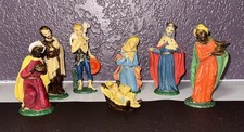 VTG Hand Painted Figures Italy  Nativity Set 7 Pc Christmas Creche Holy Family picture