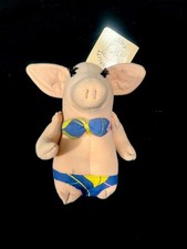 New/Vintage RUSS Personality Piggs Rhonda Pig Betty Kane 1984 Plush Bikini Beach picture