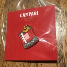 Campari Negroni Cocktail Enamel Hat Shirt Lapel Pin Brand New W/ Recipe picture
