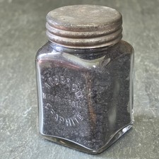 Rare Antique Acheson Niagara Falls Graphite Sample Bottle Embossed Glass Jar NY picture