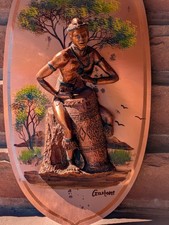Vintage Signed Gastone Copper Art 3D Wall Plaque $45 picture