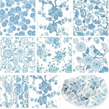 13 inch, 36 Pack 6 Style Light Blue Decoupage Chinoiserie Napkins picture