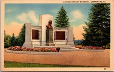 Lincoln Speech Memorial Gettysburg PA Vintage Postcard 5P19-18 picture