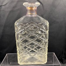 Vintage Federal Law Forbids Glass Decanter Bottle Diamond Quilt Pattern 1935-64 picture