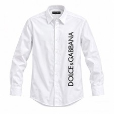 DOLCE&GABBANA Long Sleeve Men's Full Button Down Cotton Slim Shirt picture