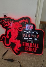 Fireball LED Lighted Countdown Advertising Sign - Time Until Fireball Friday picture