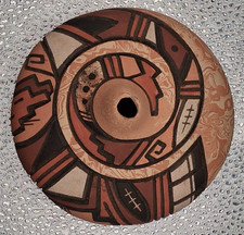 Delmar Polacca Hopi Pottery Seed Pot Carved Polychrome Signed 5