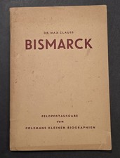 Original 1943 German Feldpost Book Otto von Bismarck Dr Max Clauss WWII picture