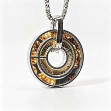 Double Meteorite Sericho Pallasite & Muonionalusta Pendant With A Certificate picture