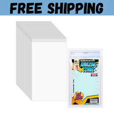 50 Pcs Resealable Graded Comic Book Bags,Clear Plastic Comic Sleeves for CGC and picture