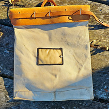 Vtg 1940s CA Hoffman & Son Security Mail Bag Canvas Leather Bank Money Pouch Cal picture