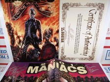 🩸💀 2X-SIGNED ROBERT ENGLUND 2001 MANIACS POSTER + SPECIAL #1 RED FOIL VARIANT picture