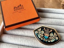Hermès Enamel Cloisonné Vintage Brooch Used picture