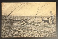 WWI RPPC Real Photo Postcard German Soldier with Messenger War Dog Trench Art picture