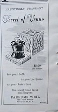 1951 Parfums Weil Secret of Venus Perfume Bottle Vintage ad  picture