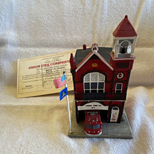 Vintage 1992 Danbury Mint Union Fire Company No. 1 Firehouse with Certificate picture