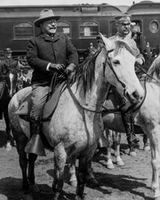 President Theodore Roosevelt on horseback. 8x10 glossy photo.  picture