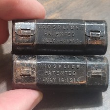 Rare Antique Benjamin Electrical Connector NOSPLICE 1914 Patent Lamp Plug Light picture