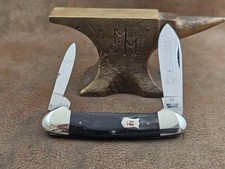1976  Vintage Kissing Cranes Robt. Klaas 2 blade canoe pocket knife horn picture